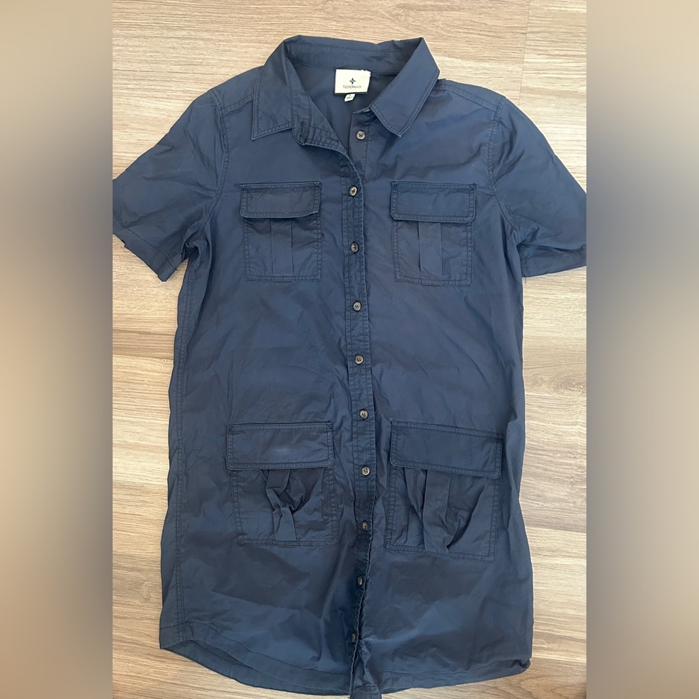 Tuckernuck Navy Lightweight Poplin Nala Dress Small - Picture 4 of 11